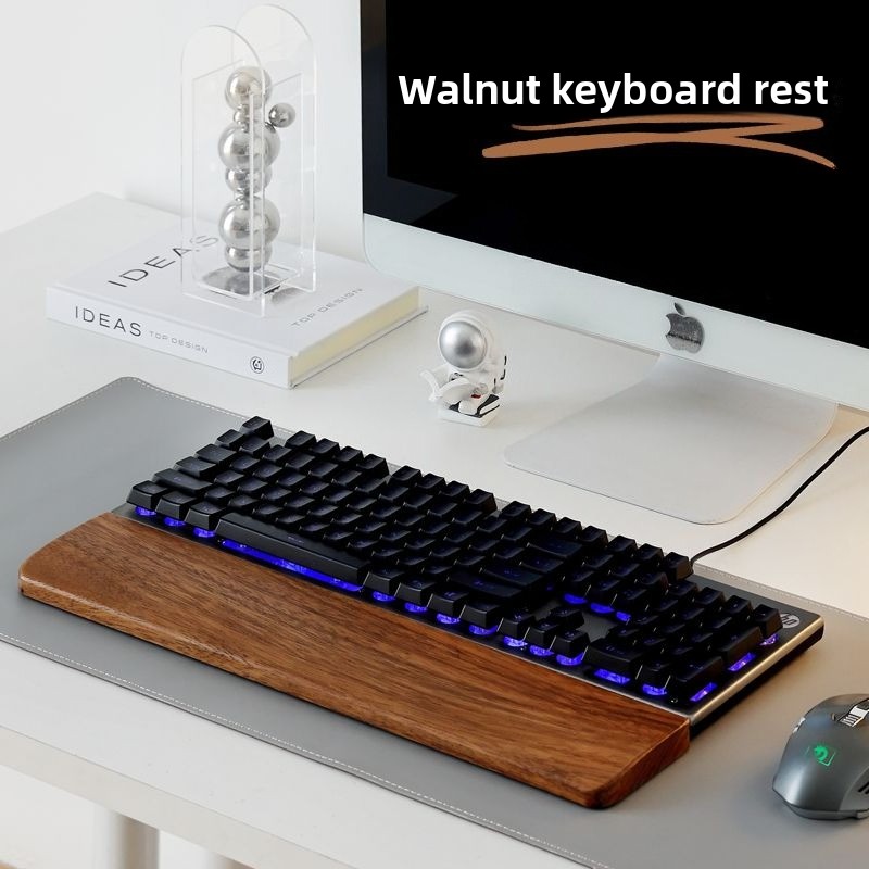 Office Tech - Solid Wood Keyboard Palm Rest Mouse