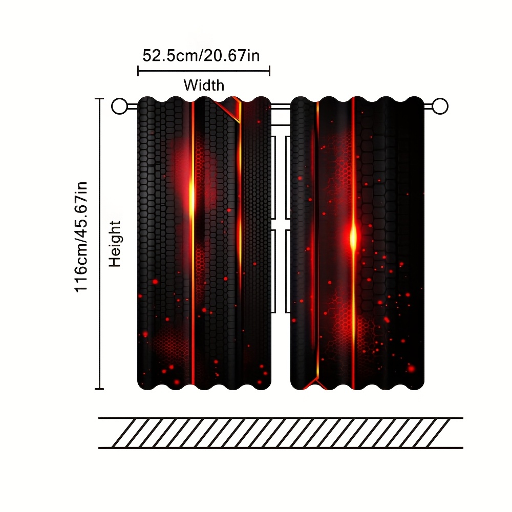 2pcs Lava Curtains Black Red C - Office Of Tech review and price